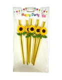 Load image into Gallery viewer, 5 Pack Sunflower Paper Straw
