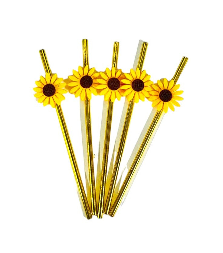 5 Pack Daisy Paper Straw