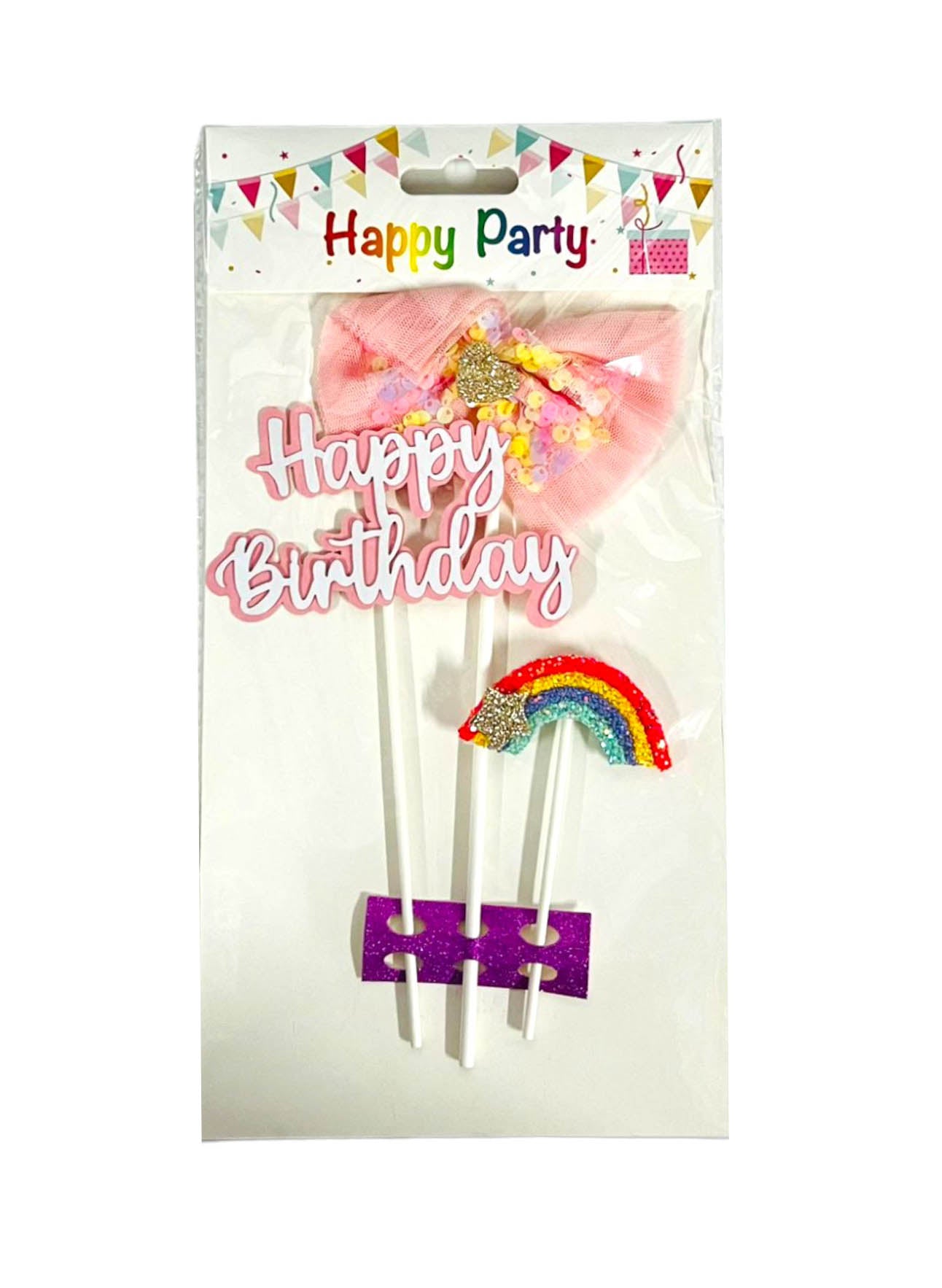 Happy Birthday Bow Cake Topper