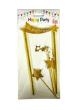 Load image into Gallery viewer, 4 Pack Star Happy Birthday Cake Topper

