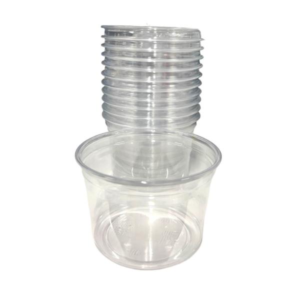 12 Pack Clear Cups With Lids - 16oz