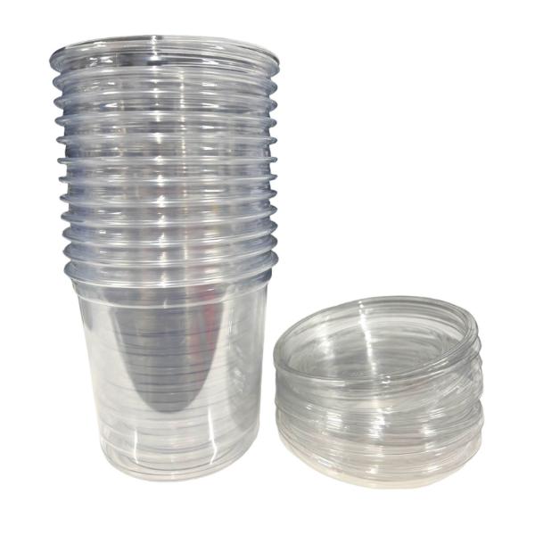 12 Pack Clear Cups With Lids - 24oz