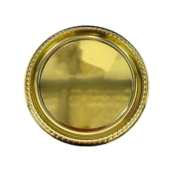 Round Gold Plastic Plate - 40cm