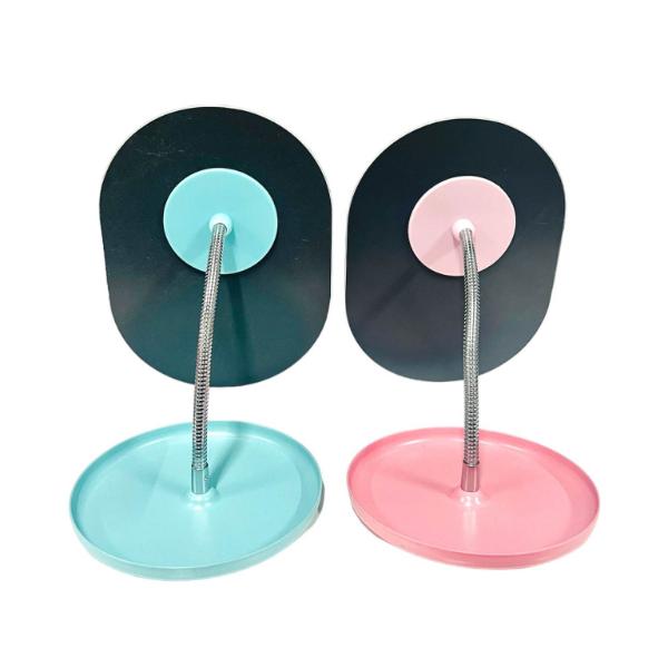 2 Pack Blue & Pink Mirror With Tray - 24cm