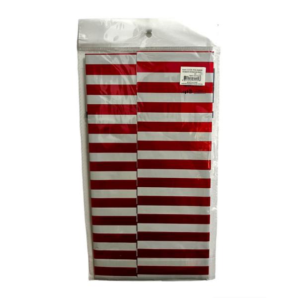 Red Stripe Foil Table Cloth - 137cm x 183cm