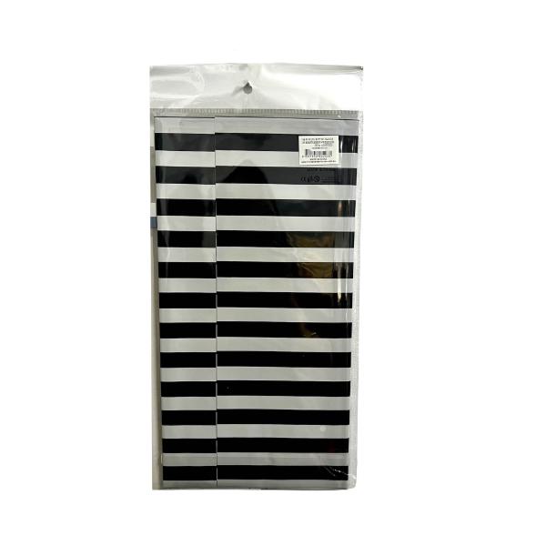 Black Stripe Foil Table Cloth - 137cm x 183cm