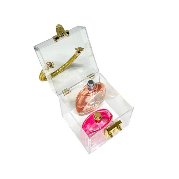 Small Acrylic Box With Gold Handle