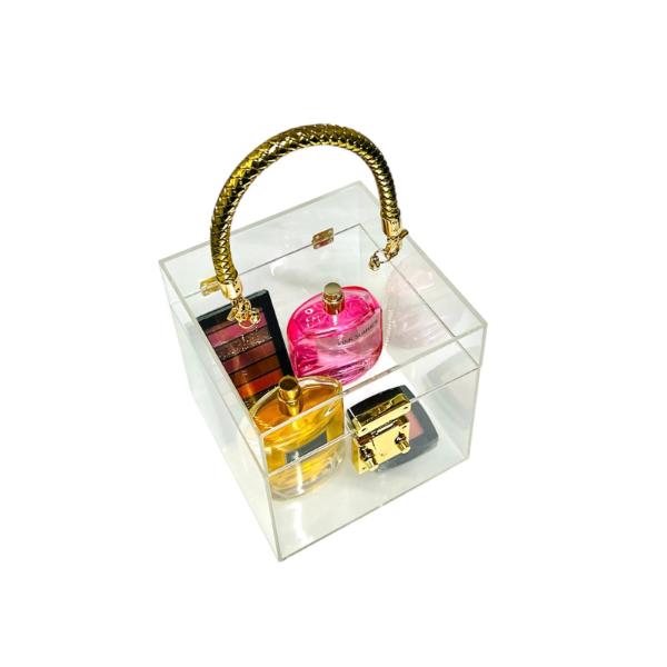 Large Acrylic Box With Gold Handle