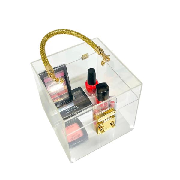 Large Acrylic Box With Gold Handle