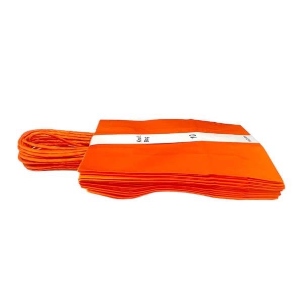 10 Pack Orange Kraft Bag - 16cm x 22cm x 8cm