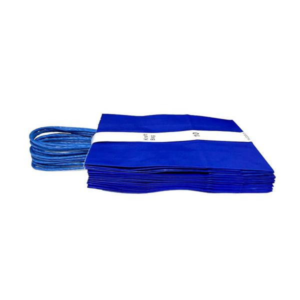 10 Pack Royal Blue Kraft Bag - 16cm x 22cm x 8cm