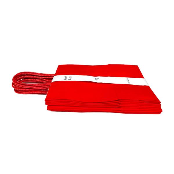 20 Pack Red Kraft Bag - 16cm x 22cm x 8cm