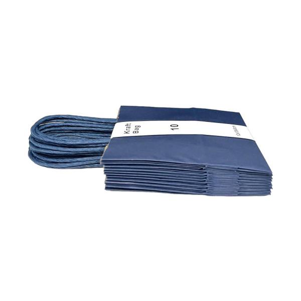 10 Pack Navy Blue Kraft Bag - 12cm x 15cm x 6cm