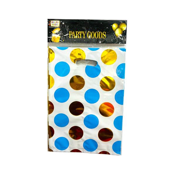 12 pack Large Dots Loot Bags - 17cm x 25cm