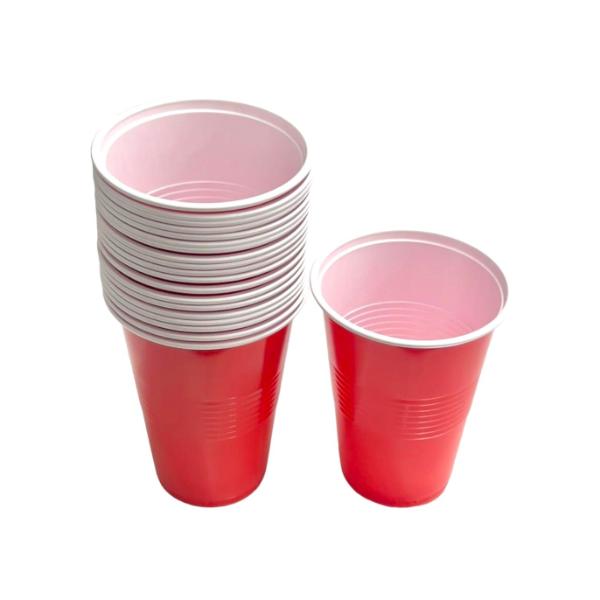 20 Pack Red & White Cup - 500ml
