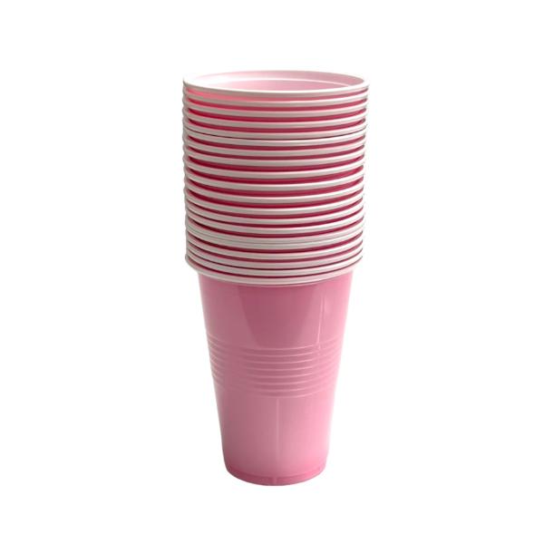 21 Pack Pink & White Cup - 500ml