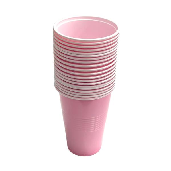 21 Pack Pink & White Cup - 500ml