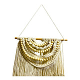 Load image into Gallery viewer, White Macrame With Wooden Beads Wall Decor
