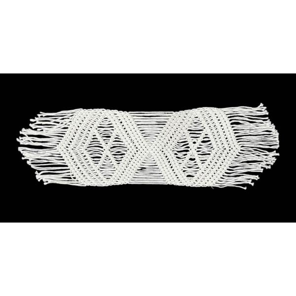 White Macrame Table Runner - 120cm x 25cm