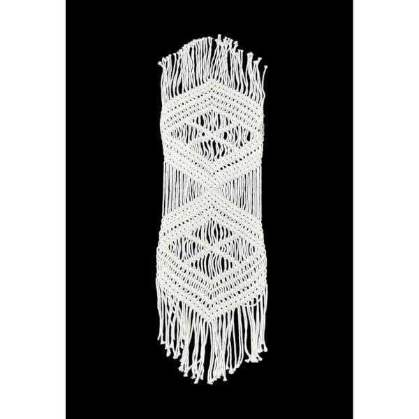 White Macrame Table Runner - 120cm x 25cm