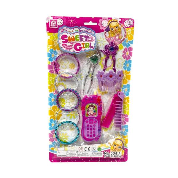 Sweet Girls Hair Accessory And Phone Set