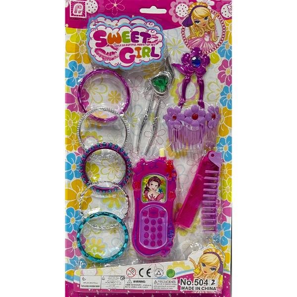 Sweet Girls Hair Accessory And Phone Set
