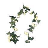 Load image into Gallery viewer, Green &amp; White Rose Garland - 220cm
