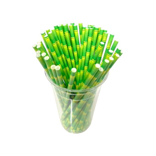 50 Pack Green Bamboo Straws