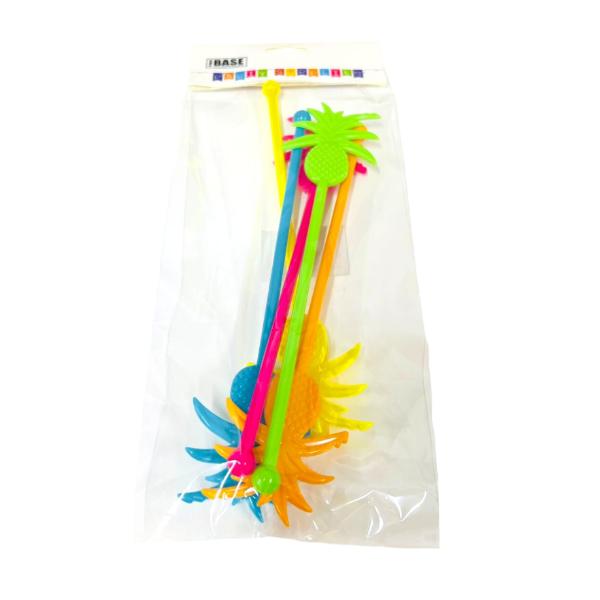 5 Pack Colourful Pineapple Stirrer