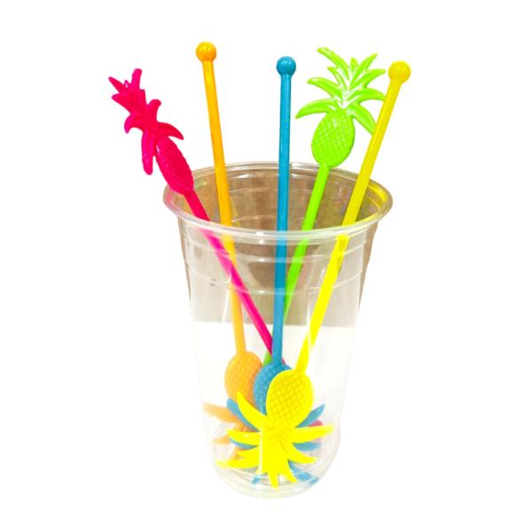 5 Pack Colourful Pineapple Stirrer