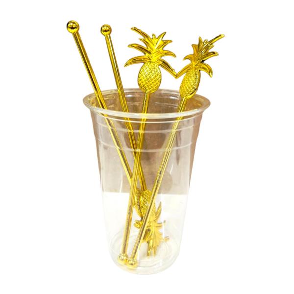 4 Pack Gold Pineapple Stirrer