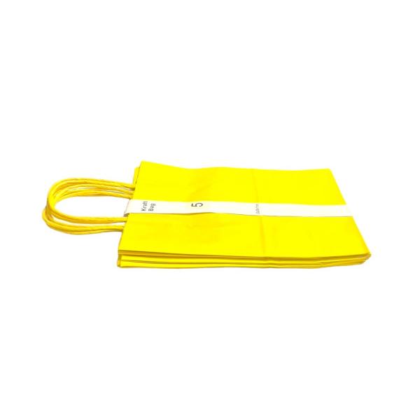 5 Pack Yellow Kraft Bag - 22cm x 28cm x 11cm