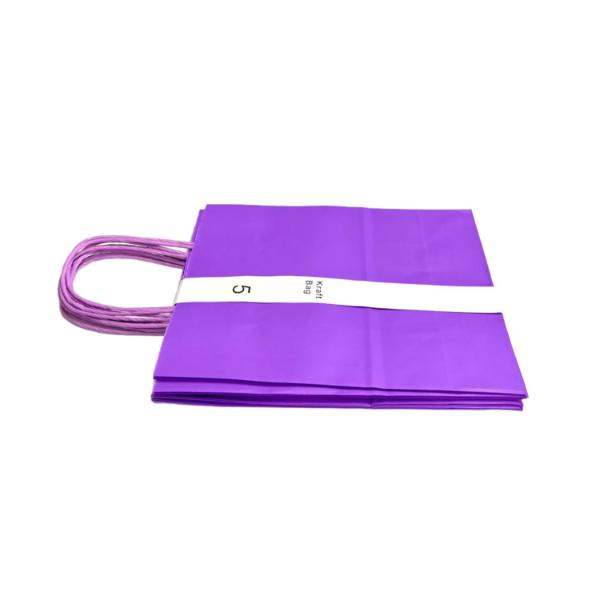 5 Pack Purple Kraft Bag - 22cm x 28cm x 11cm