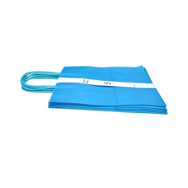 5 Pack Light Blue Kraft Bag - 22cm x 28cm x 11cm