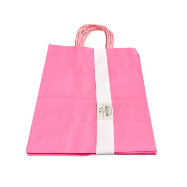 5 Pack Pink Kraft Bag - 22cm x 28cm x 11cm