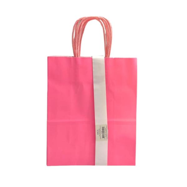 5 Pack Pink Kraft Bag - 22cm x 28cm x 11cm