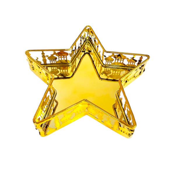 3 Set Of Ramadan Eid Gold Star Trays