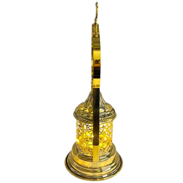 Gold Ramadan Led Lantern With Moon Handle