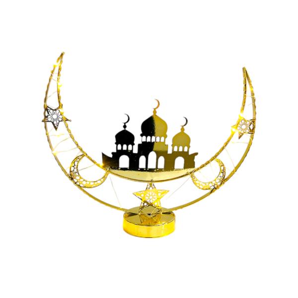 Gold Moon With Mosque Stand Table Decor