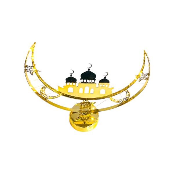 Gold Moon With Mosque Stand Table Decor