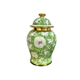 Load image into Gallery viewer, Green &amp; White Vase Wtih Gold Trim - 22cm x 35cm
