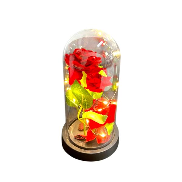 3 Forever Rose In Glass Dome With Led