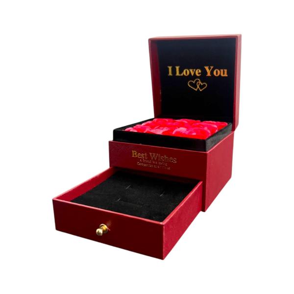 9 Rose Buds With Compartment Gift Box