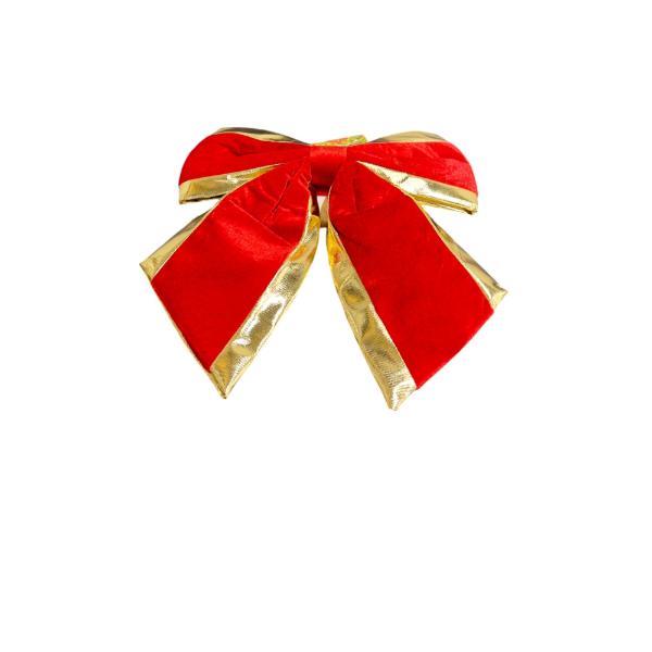 Gold & Red Ribbon Bow - 37cm