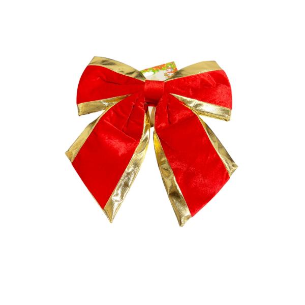 Gold & Red Ribbon Bow - 37cm