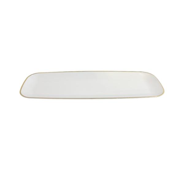 Gold Rim Rectangle Platter - 38cm