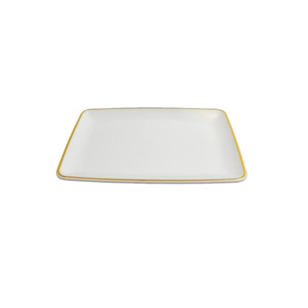 Gold Rim Square Platter - 27cm