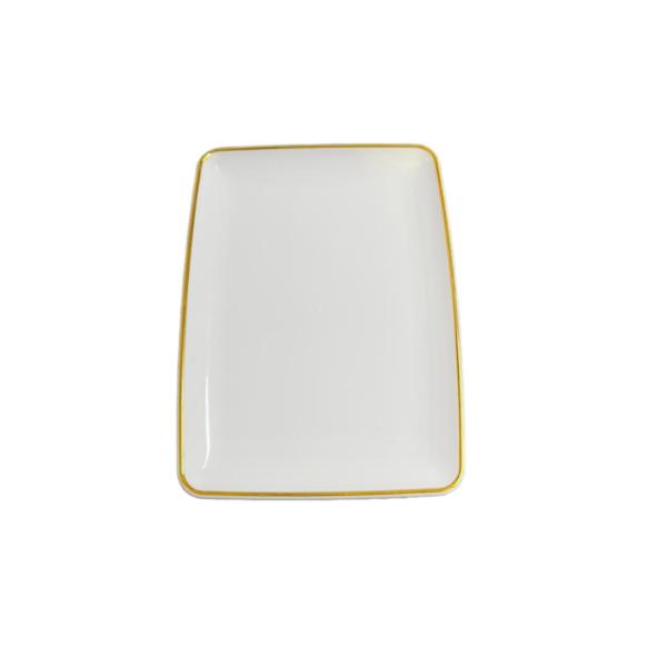 Gold Rim Square Platter - 27cm