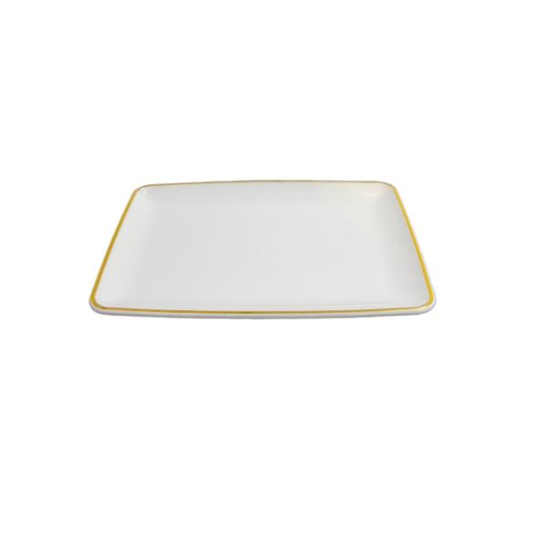 Gold Rim Square Platter - 27cm