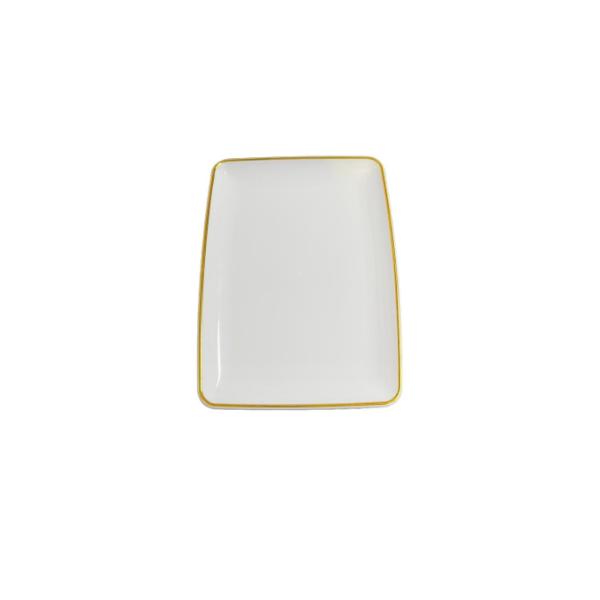 Gold Rim Square Platter - 27cm